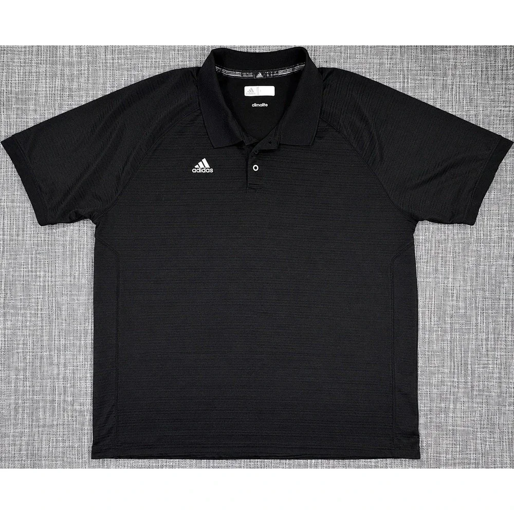 Adidas Climalite Men's Polo Shirt 3XL Black Golf Performance Textured